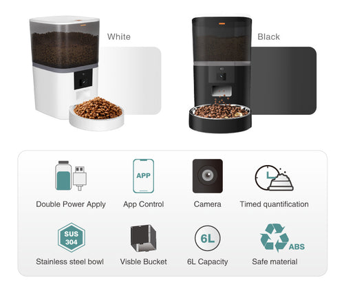 Automatic Pet Feeder with HD Camera & App Control 6L | PawField